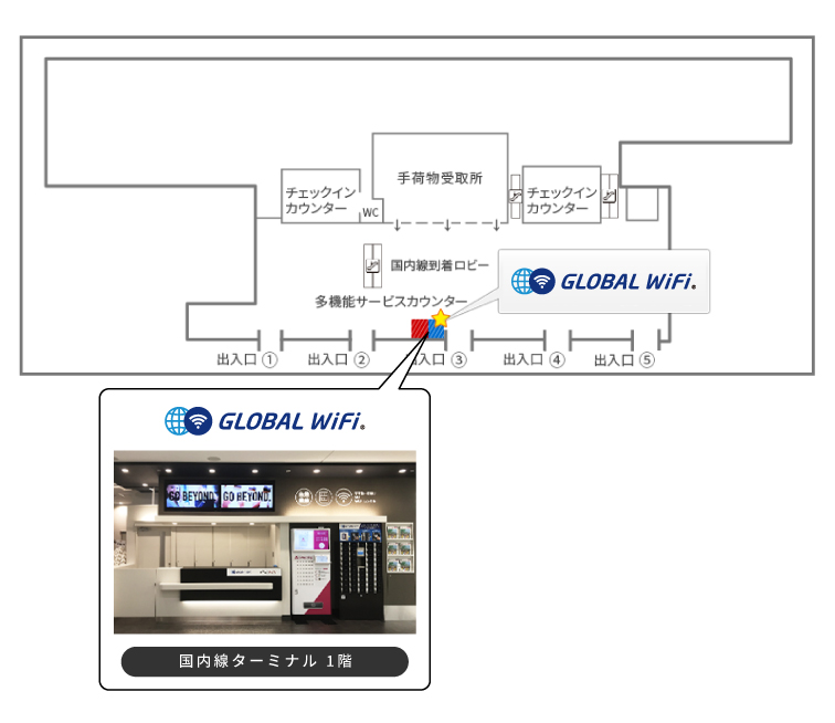 成田国際空港 第1ターミナル 1階 国際線到着ロビー 南ウィング