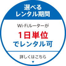 選べるレンタル期間、1日単位でレンタル可能！