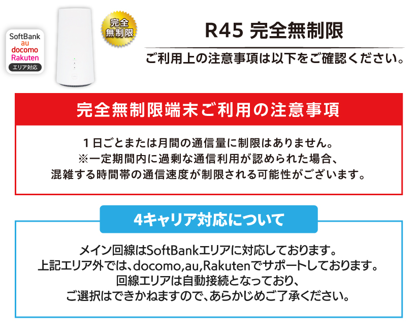 完全無制限の注意事項